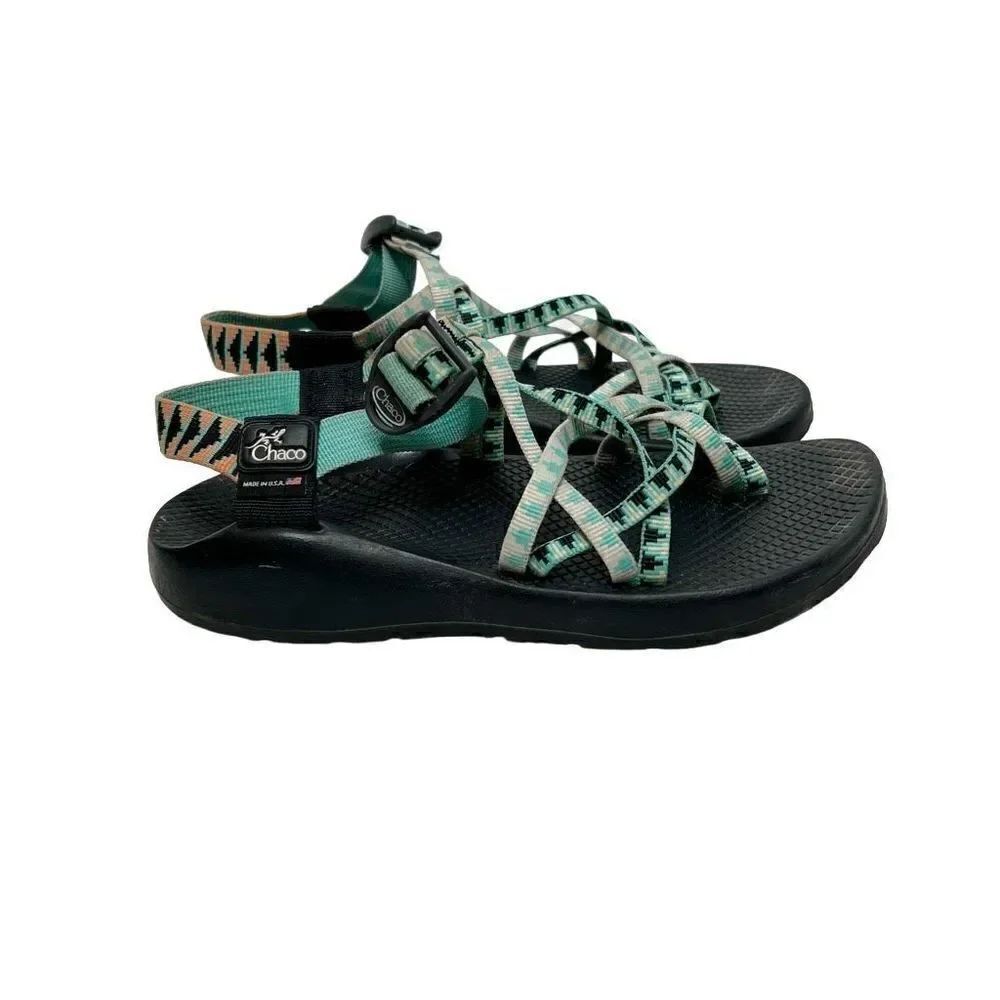 Chaco green and white Z cloud X2 sandals size 8